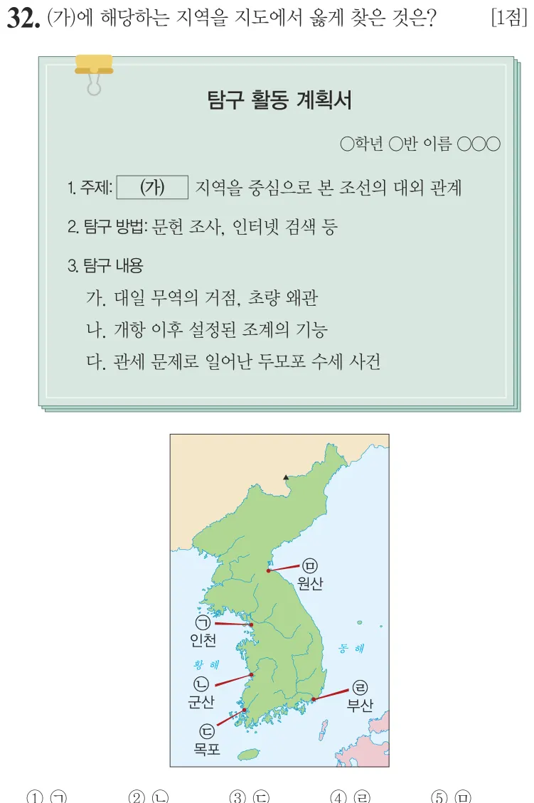제57회 심화 32번 문제지 원본