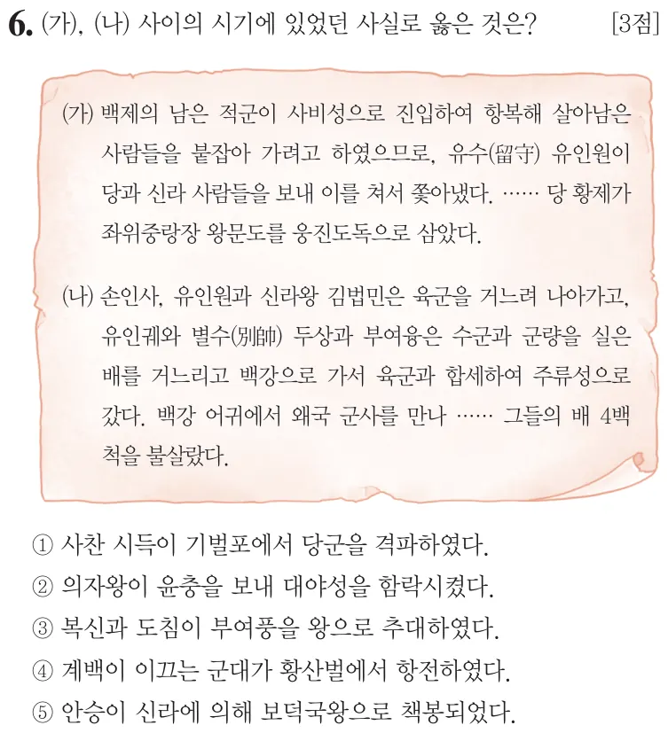 제58회 심화 6번 문제지 원본
