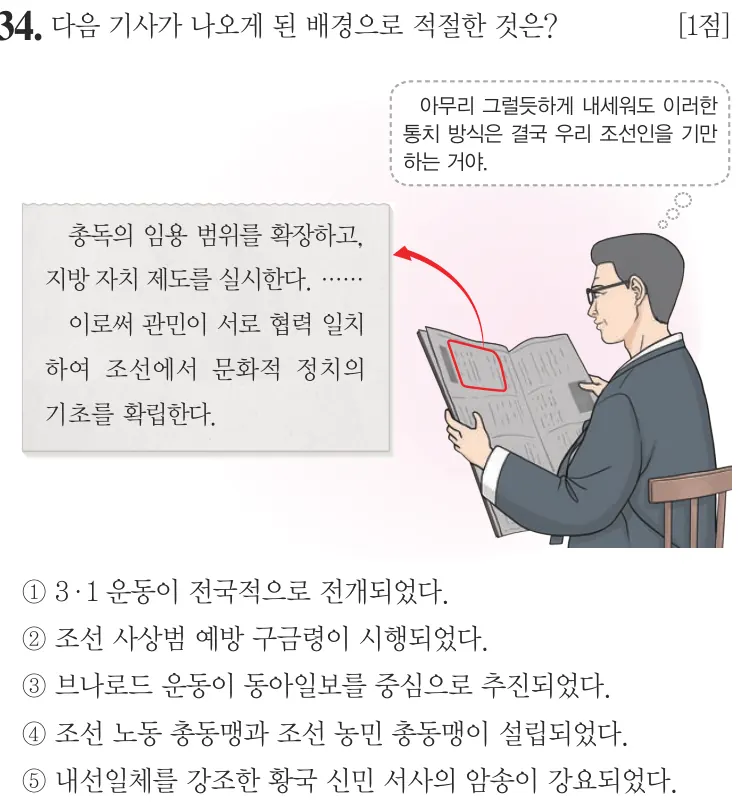 제58회 심화 34번 문제지 원본