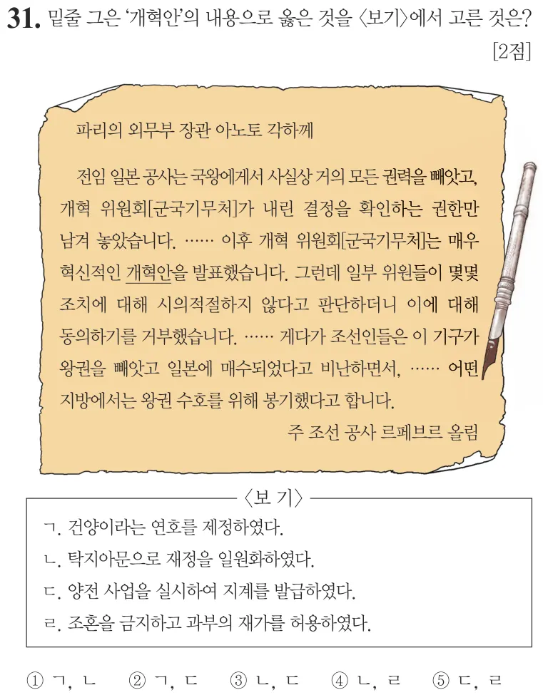 제64회 심화 31번 문제지 원본