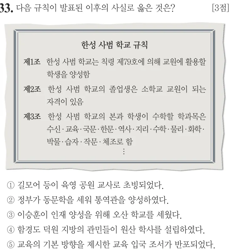 제64회 심화 33번 문제지 원본