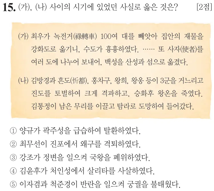 제70회 심화 15번 문제지 원본