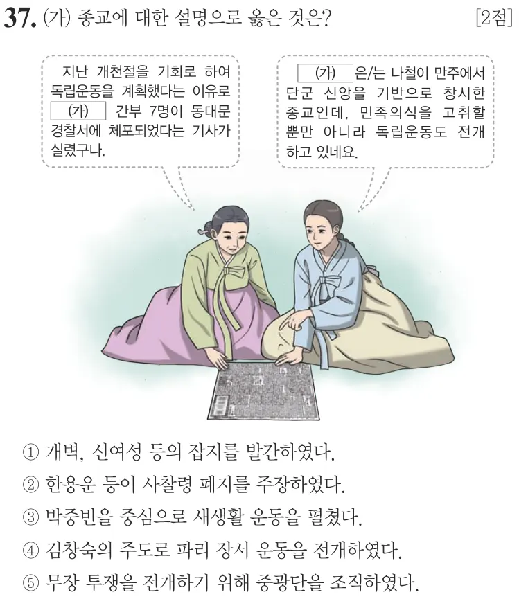 제70회 심화 37번 문제지 원본