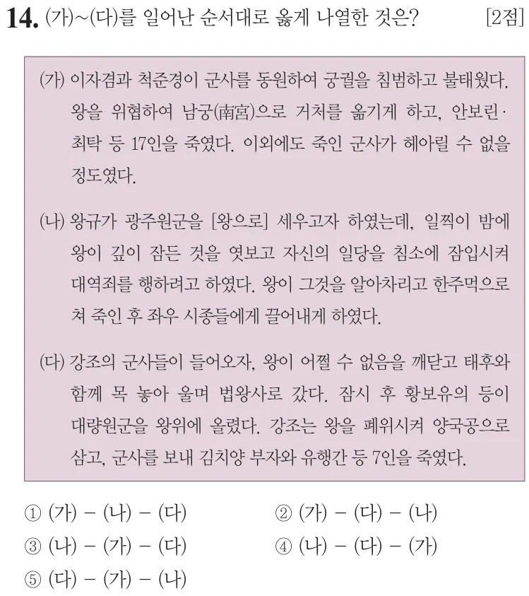 제76회 심화 14번 문제지 원본