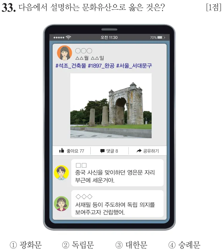 제77회 기본 33번 문제지 원본